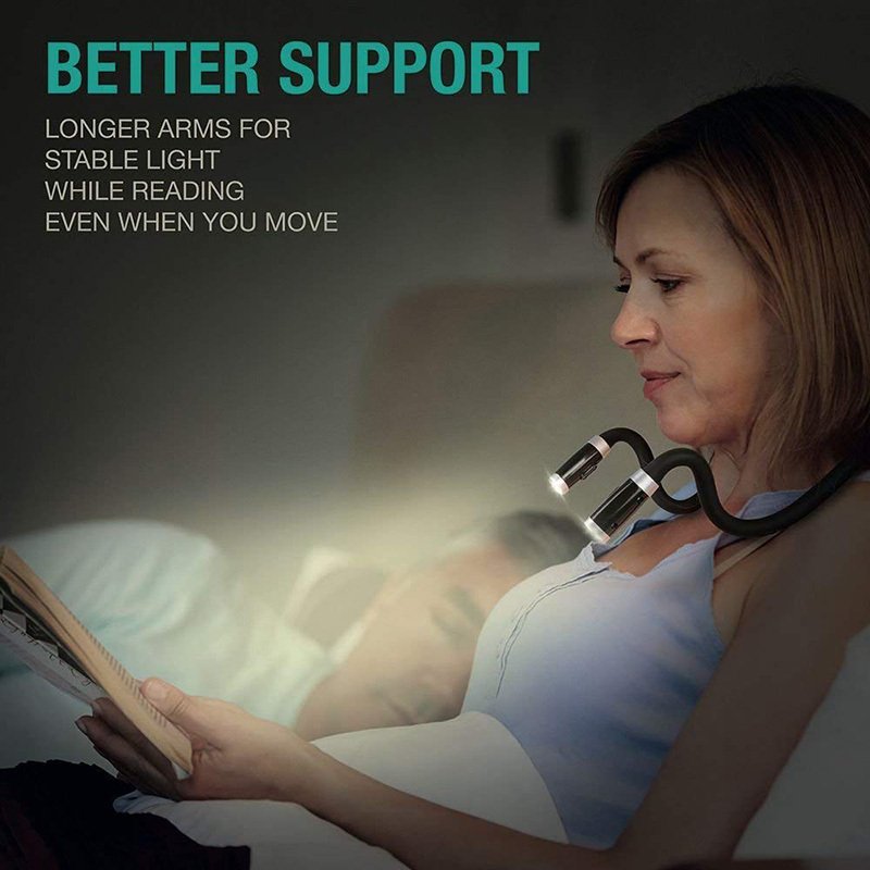 Flexible Neck Reading Light - USB Rechargeable Book Lamp - Image 6